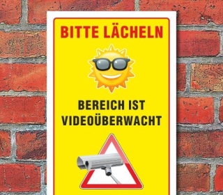 Schild Objekt Alarmgesichert & Videoüberwacht, 3 mm Alu-Verbund Motiv 2 450 x 300 mm