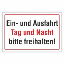 Standardschild Ein- und Ausfahrt Schild