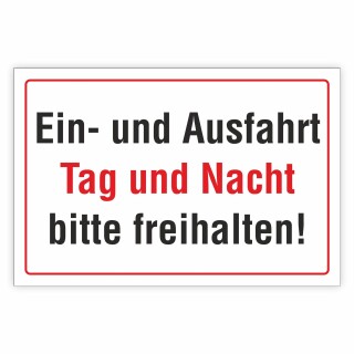 Standardschild Ein- und Ausfahrt Schild