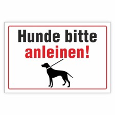 Hinweisschild Hunde bitte anleinen!