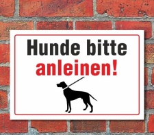 Schild "Hunde anleinen" 3mm Alu-Verbund
