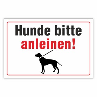 Hinweisschild Hunde bitte anleinen!