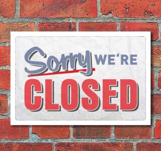 Vintage Schild Retro Deko Closed geschlossen, 450 x 300 mm