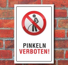 Schild "Pinkeln verboten urinieren pissen" 3mm...