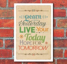 Schild Vintage Retro Spruch Learn from Yesterday Geschenk...