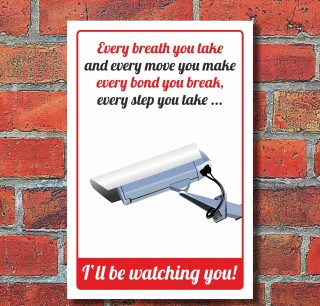 Schild "Videoüberwachung lustig Lied 2" 3mm Alu-Verbund, 300 x 200 mm