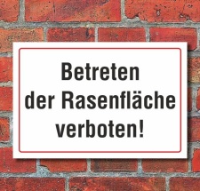 Schild Betreten der Rasenfl&auml;che verboten, 3 mm...