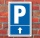 Schild "Parkplatz mit Pfeil, geradeaus", 600 x 400 mm
