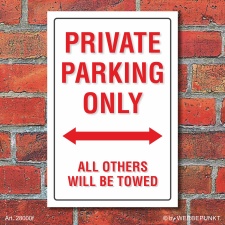 Schild American Style Deko Private parking Parkverbot