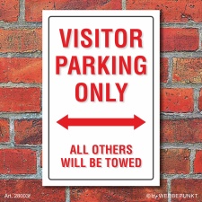 Schild American Style Deko Visitor parking Parkverbot