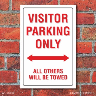 Schild American Style Deko Visitor parking Parkverbot, 300 x 200 mm