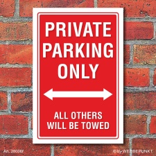Schild American Style Deko Private parking rot Parkverbot