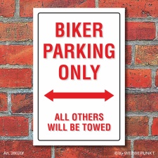 Schild American Style Deko Biker parking Parkverbot