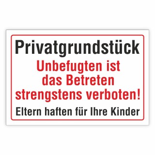 Verbotsschild Privatgrundstück Betreten verboten