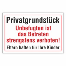 Verbotsschild Privatgrundstück Betreten verboten