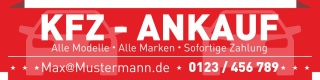 PVC Werbebanner Banner Plane "KFZ Ankauf Service Verkauf" Motiv1 mit Ösen, 2000 x 500 mm