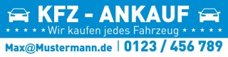PVC Werbebanner Banner Plane "KFZ Ankauf Service Verkauf" Motiv2 mit Ösen, 2000 x 500 mm
