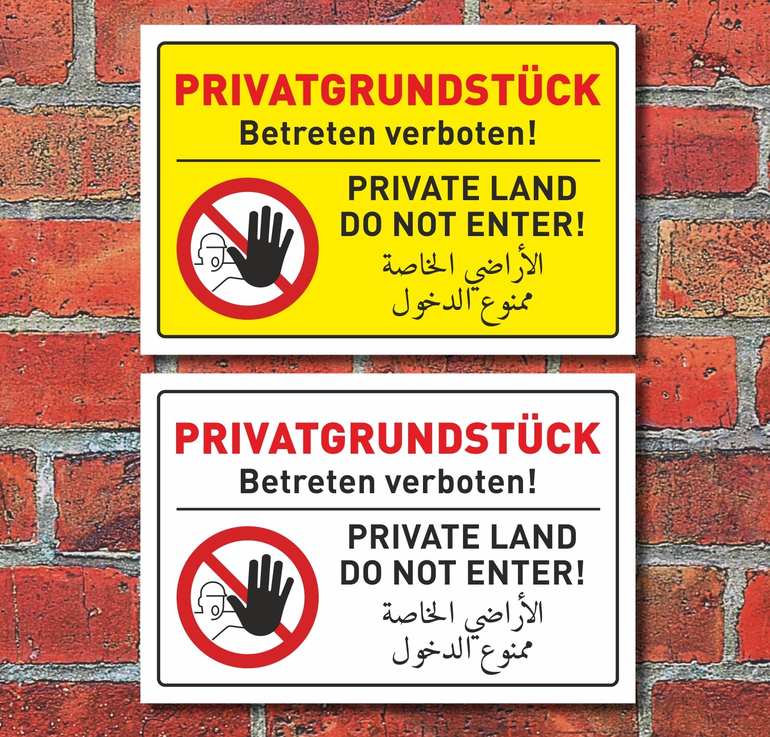 Blechschild Hinweis 40x30cm Privatgelände Betreten Verboten - Femer S