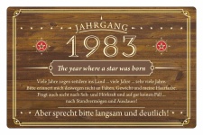 Schild Retro Vintage Geburtstag 40 40er vierzig Jahrgang...
