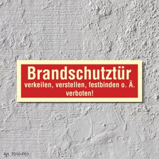 05. Brandschutztür verkeilen  - Schild 300 x 100 mm