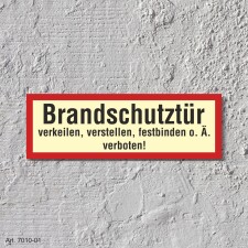 05. Brandschutztür verkeilen  - Schild 300 x 100 mm