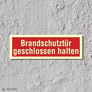 06. Brandschutztür geschlossen  - Aufkleber 300 x 100 mm