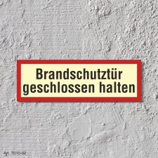 06. Brandschutztür geschlossen  - Aufkleber 300 x 100 mm