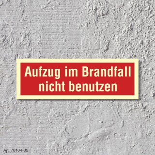 09. Aufzug Brandfall  - Aufkleber 300 x 100 mm