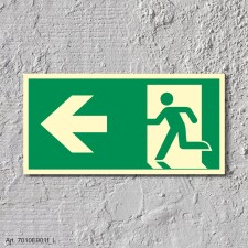 Rettungsweg links  Schild Nachleuchtend  300 x 150 mm