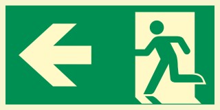 Rettungsweg links  Schild Nachleuchtend  400 x 200 mm