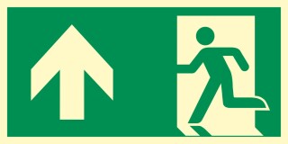 Rettungsweg Geradeaus  Schild Nachleuchtend  400 x 200 mm