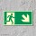 Rettungsweg rechts abwärts  Schild Nachleuchtend  300 x 150 mm