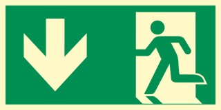 Rettungsweg Richtungspfeil  Schild Nachleuchtend  300 x 150 mm