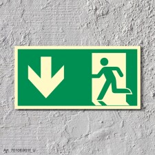 Rettungsweg Richtungspfeil  Schild Nachleuchtend  400 x 200 mm