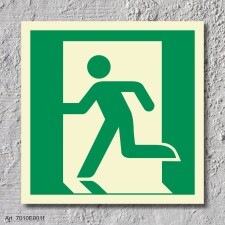 Notausgang links Schild Nachleuchtend  150 x 150 mm