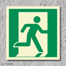 Notausgang rechts Schild Nachleuchtend  150 x 150 mm