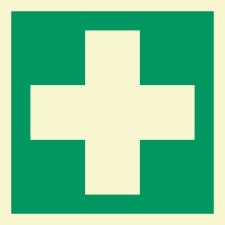 Erste Hilfe Schild Nachleuchtend  200 x 200 mm