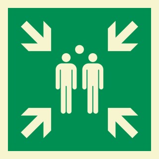 Sammelstelle Schild Nachleuchtend  200 x 200 mm