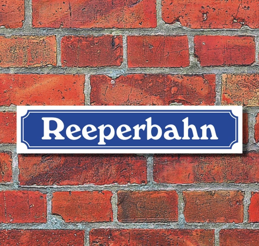 Schild im Straßenschild-Design Reeperbahn, 3 mm Alu-Verbund - 52
