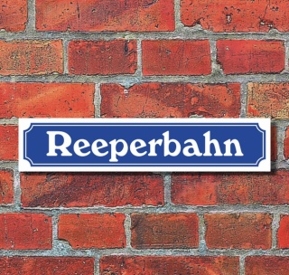 Schild im Straßenschild-Design "Reeperbahn", 3 mm Alu-Verbund - 52 x 11 cm