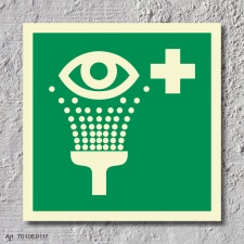 Augensp&uuml;leinrichtung Rettungszeichen Rettungswegschild Schild Nachleuchtend ASR A1.3