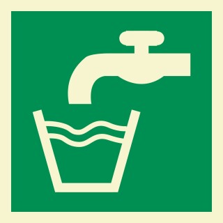 Trinkwasser Schild Nachleuchtend  200 x 200 mm
