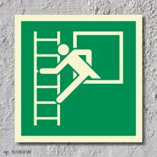 Notausstieg Schild Nachleuchtend  150 x 150 mm