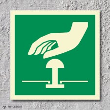 Notaus Schild Nachleuchtend  150 x 150 mm