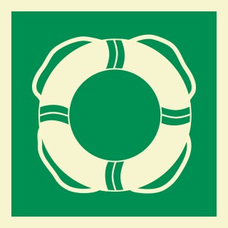 Rettungsausrüstung Schild Nachleuchtend  200 x 200 mm