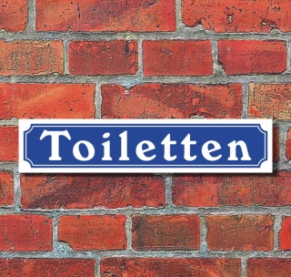 Schild im Straßenschild-Design "Toiletten", 3 mm Alu-Verbund - 52 x 11 cm