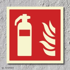 Feuerl&ouml;scher Brandschutzzeichen Symbol Schild Nachleuchtend ASR A1.3 150 x 150 mm