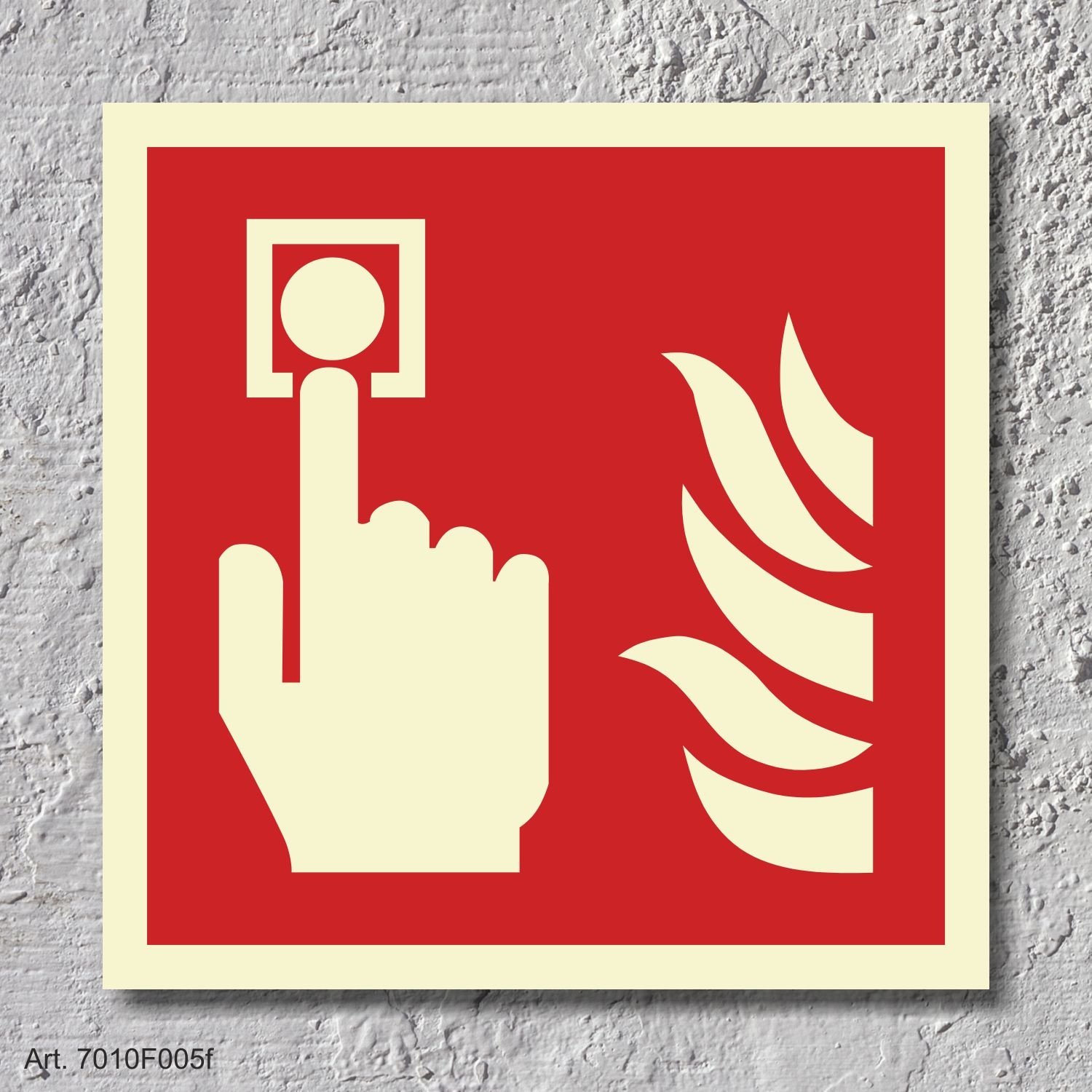 Feuerlöscher Brandschutzzeichen Symbol Schild Nachleuchtend ASR A1.3 200 x 200 mm 