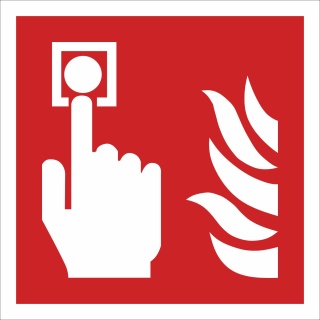 Brandmelder Brandschutzzeichen Symbol Schild Nachleuchtend ASR A1.3 200 x 200 mm