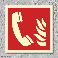 Brandmeldetelefon Brandschutzzeichen Symbol Schild...